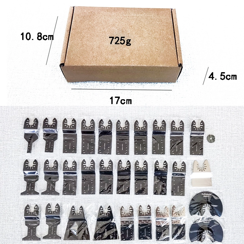 Grewin&Cowee 10mm 20mm 34mm 44m 65mm 70mm 31pcs Universal Wood Metal high-carbon steel Oscillating Multitool Quick Release Saw Blades Titanium Oscillating Saw Blades Metal Cutting Multitool Blades for Soft Metal Nails Hard Material and Wood Plastic, Multi Tool Blades Kits Chinese supplier - Image 4