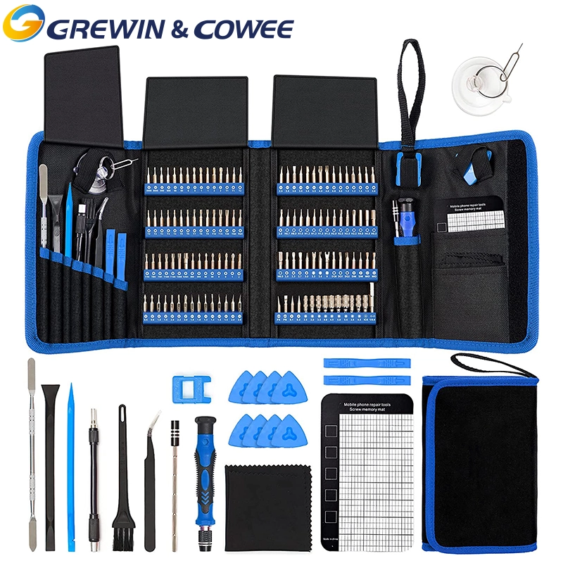 Grewin&Cowee 142pcs Set, Magnetic Screw Driver Tool Gifts for Men, Christmas Gifts for him , Repair Tool Kit for Macbook, Computer, Laptop, iPhone, PS4 PS5, Xbox, Switch, glasses, Watch Chinese supplier