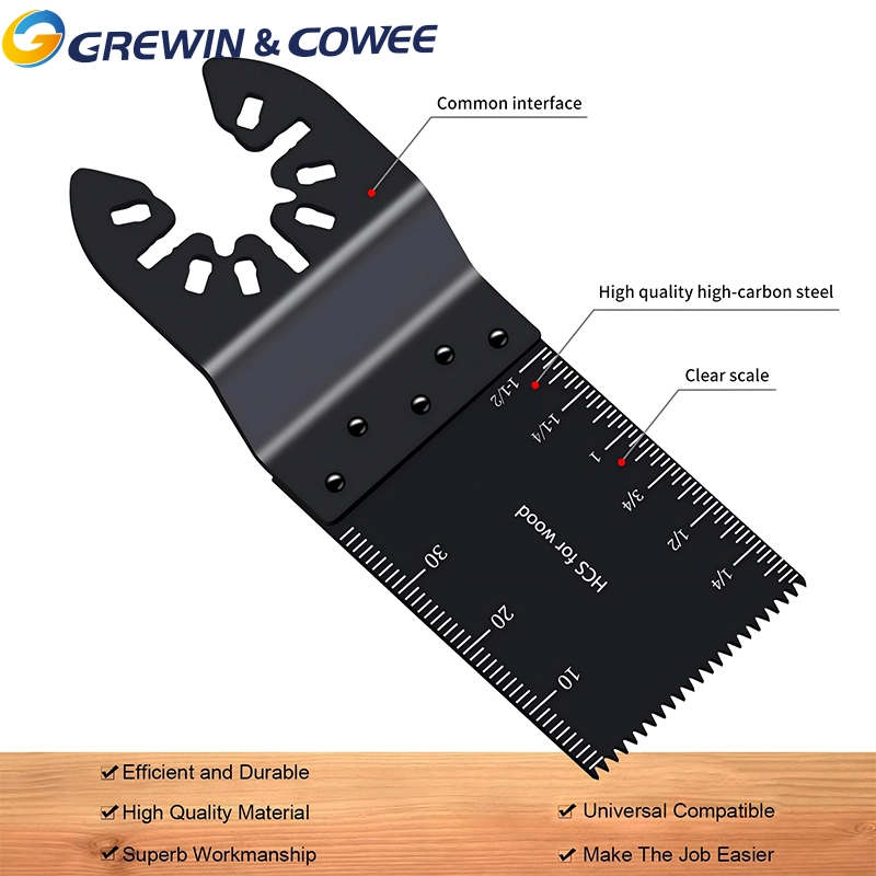 Grewin&Cowee 20pcs 50pcs 34mm Universal Wood Metal high-carbon steel Oscillating Multitool Quick Release Saw Blades Titanium Oscillating Saw Blades Metal Cutting Multitool Blades for Soft Metal Nails Hard Material and Wood Plastic, Multi Tool Blades Kits Chinese supplier – Image 3
