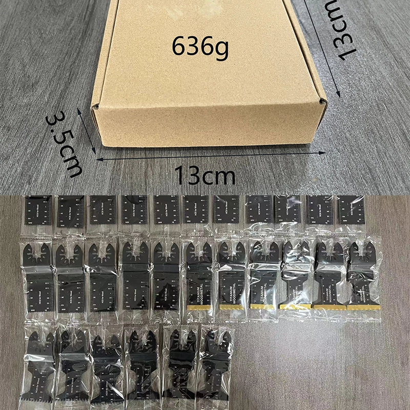 Grewin&Cowee 28pcs 34mm 44mm Universal Wood Metal high-carbon steel Oscillating Multitool Quick Release Saw Blades Titanium Oscillating Saw Blades Metal Cutting Multitool Blades for Soft Metal Nails Hard Material and Wood Plastic, Multi Tool Blades Kits Chinese supplier - Image 4