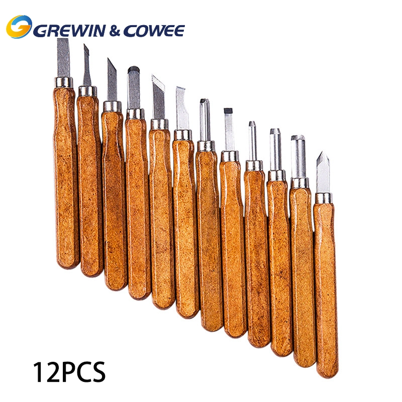 Grewin&Cowee 7pcs 9pcs 12pcs SK2 carbon steel HRC62 High quality Wood Carving Knife Set Chinese supplier - Image 4